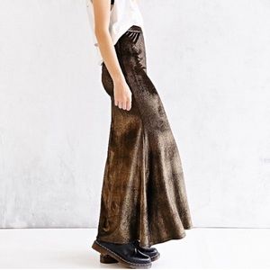 SOLD Silence + Noise Metallic Velvet Maxi Skirt